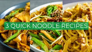 3 QUICK Noodle plantbased Recipes you can MAKE TODAY!