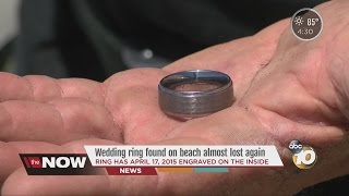 Wedding ring found on beach almost lost again