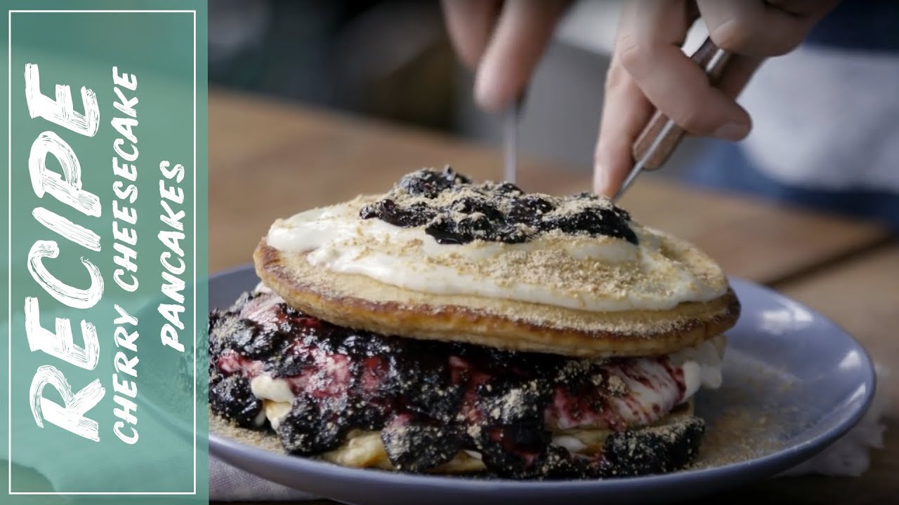 Mother's Day Recipe CHERRY CHEESECAKE PANCAKES Brunch Life Fidel Gastro YouTube