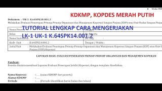 Tutorial panduan mengerjakan LK 01 Template LKP UK 01 Melakukan Evaluasi Penerapan PPOM