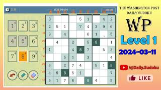 The Washington Post Daily Sudoku 2024-03-11 Level 1