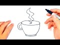 How to draw a cup of coffee  coffee cup easy draw tutorial