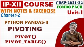 Pivoting in Python Pandas | Unit-1 Data Handling and Visualization | IP Class 12 Tutorial 2021-22