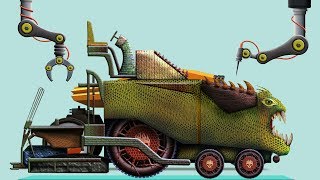 Scary Asphalt Paver | Modification Car Garage | Futuristic Vehicles For Kids