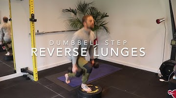 Dumbbell Reveres Lunges Off Step with Patrick MoJo PT - Exercise Library