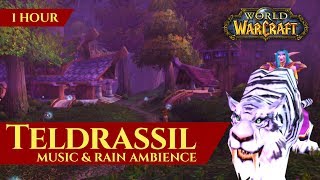 Vanilla Teldrassil Night Elf Music & Night Rain Ambience (1 hour, World of Warcraft Classic)