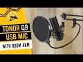 TONOR Q9 USB Microphone for PC with Boom Arm Stand