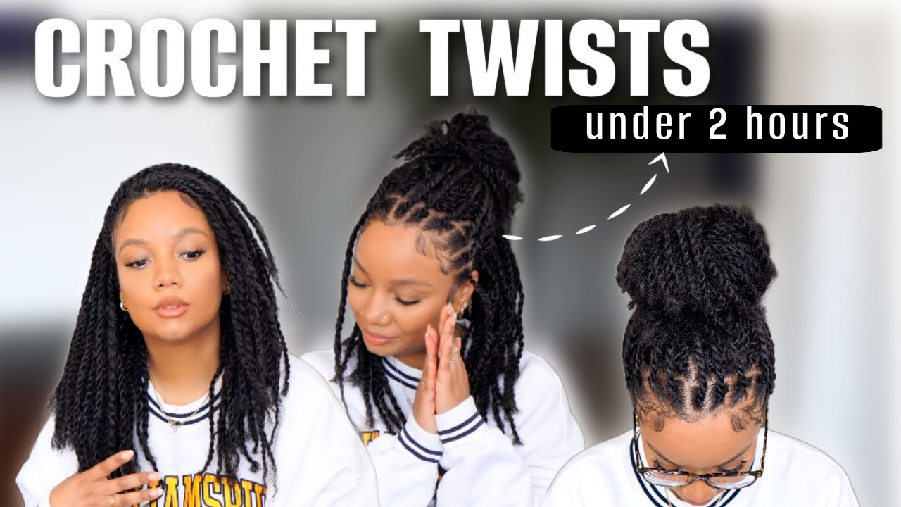 Under 2 Hours Human Hair Crochet Twists on Natural 4B 4C Hair | No Tension | Eayon Hair