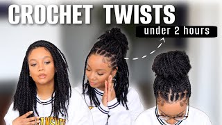 Under 2 Hours Human Hair Crochet Twists on Natural 4B 4C Hair | No Tension | Eayon Hair
