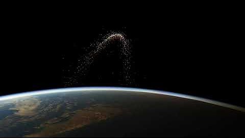 Visualisation of simulated Cosmos-1408 debris cloud video 3