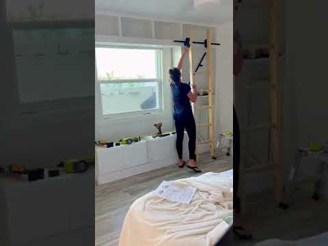 Making a library with sliding ladder out of billy bookcases and hardware from Amazon!
