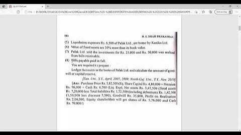 B.COM. SEM. - 4, CORPORATE ACCOUNTING - 2, CH - ABSORPTION ACCOUNTS, PART - 1, BY PROF. RAKESH DANGI