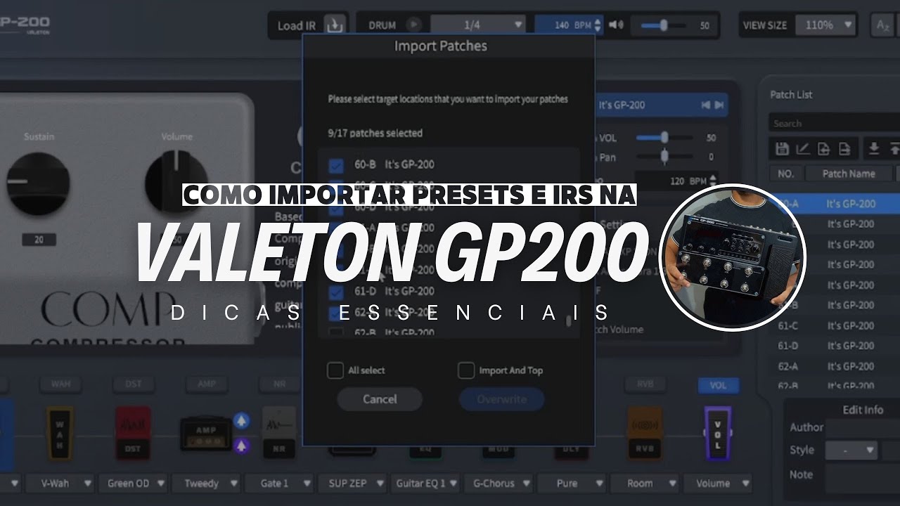VALETON GP200 / COMO IMPORTAR PRESETS E IRS NA VALETON GP200 / DICAS ...