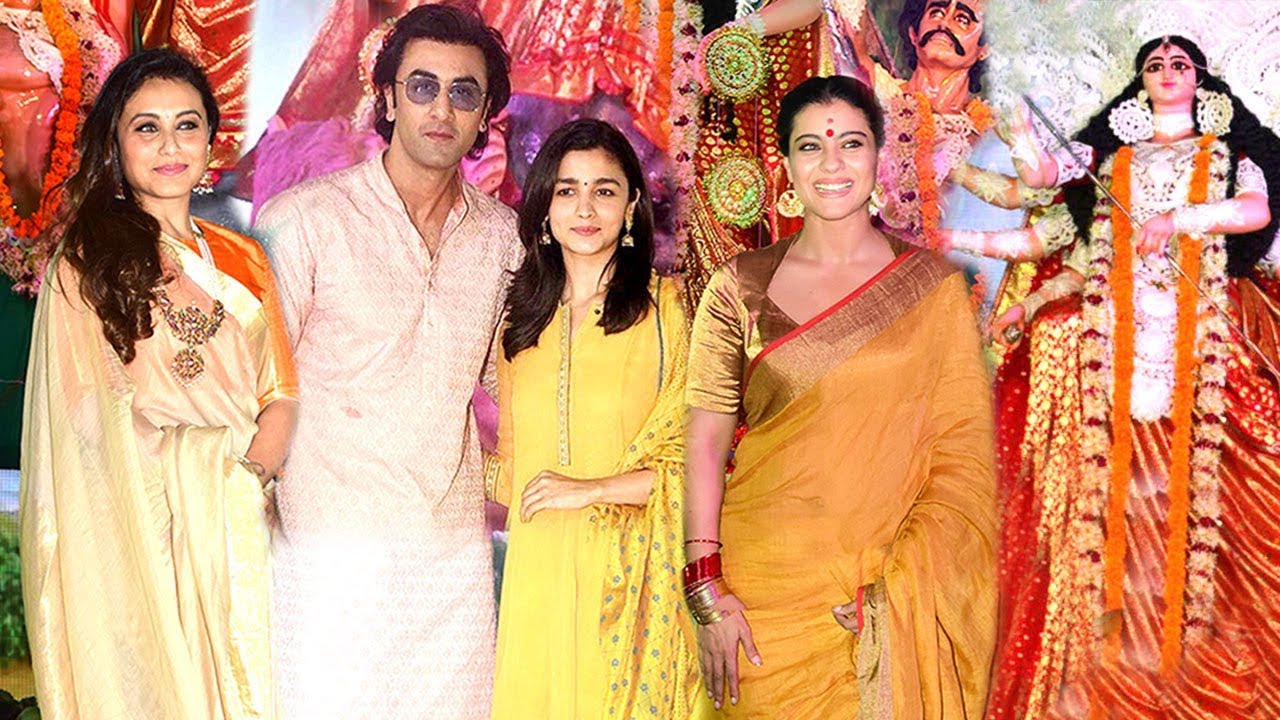 All Bollywood Celebs Durga Puja 2017 Full Video HD - Kajol,Rani Mukherjee,Ranbir Kapoor,Alia Bhatt