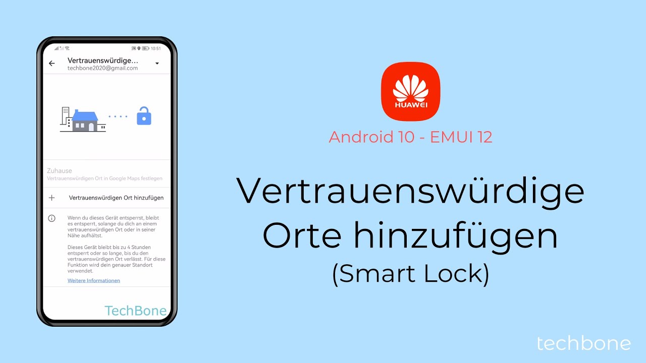 Vertrauenswürdige Orte hinzufügen (Smart Lock) Huawei [Android 10 EMUI 12] YouTube