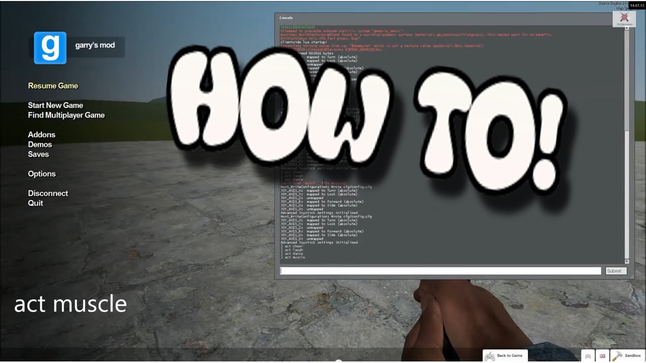 Garry S Mod Act Commands Tutorial How To Dance Updated Youtube