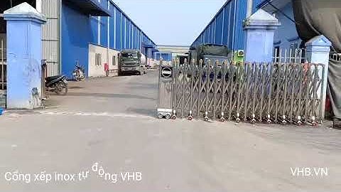 Cổng xếp inox tự động VHB tại Hưng Yên - VHB.VN