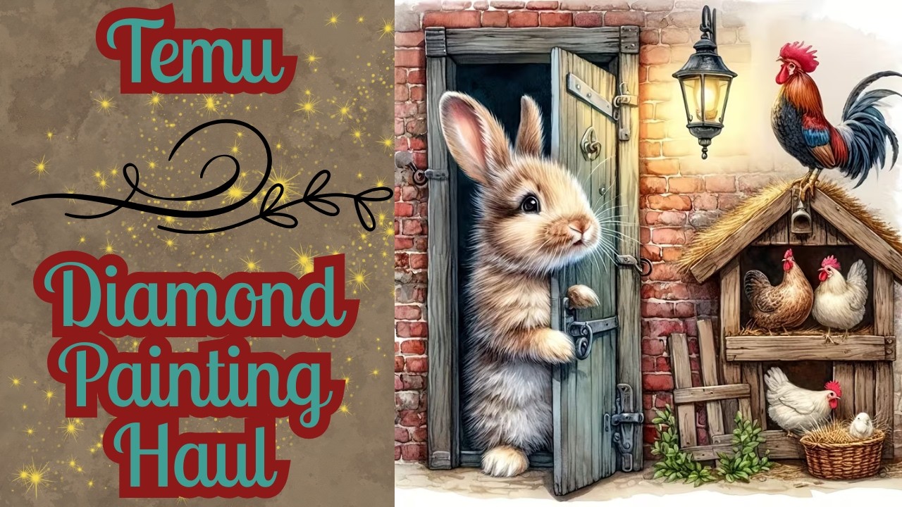 **TEMU** Diamond Painting Unboxing / Easter Large Canvas / Diamond Art Craft Haul 123 B