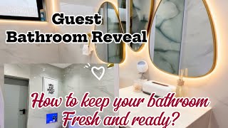 Modern Guest Bathroom || How i keep the bathroom clean and guests ready!! Bathroom reveal
