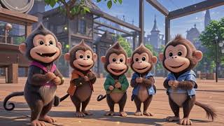 🐒 Five Funky Monkeys | Groovy Jungle Dance Party! 🎶