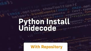 python install unidecode