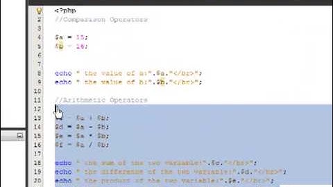 PHP Lesson 3 - Operators