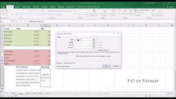 Excel : Fonction Index + Equiv