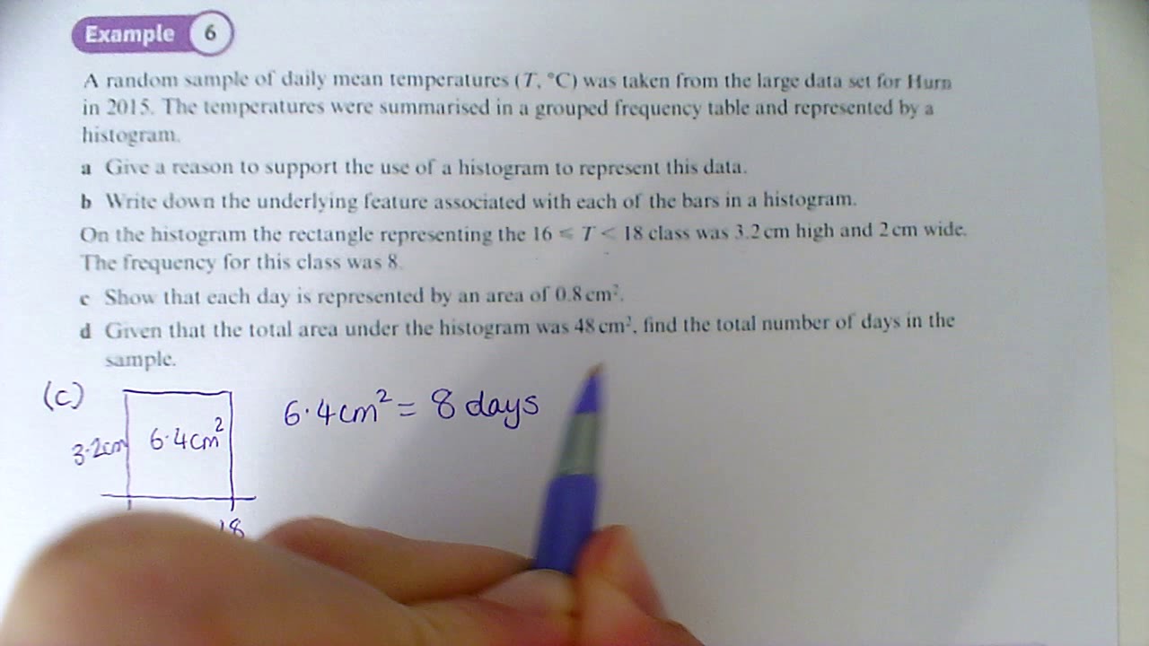 Year 1 Statistics - S3.4 Histograms - Example 6 - YouTube