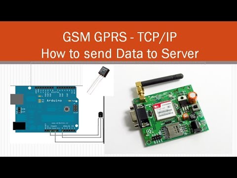GSM TCP/IP - How to send Data to Server using SIM900A - YouTube