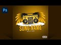 Create a yellow boombox wings  photoshop cover music art tutorial