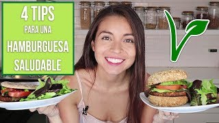 4 TIPS PARA UNA HAMBURGUESA SALUDABLE Y VEGANA  INTEGRAL  FÁCIL Y RÁPIDA RECETA