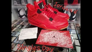 jordan 4 retro fire red singles day