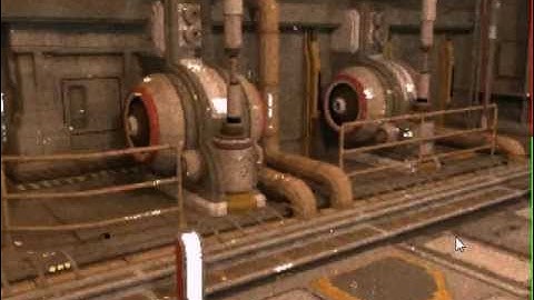 Real-time GPU path tracing: sci-fi interior