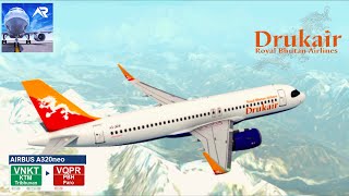 Drukair Airbus A320neo | Kathmandu - Paro | 4K | Real Flight Simulator