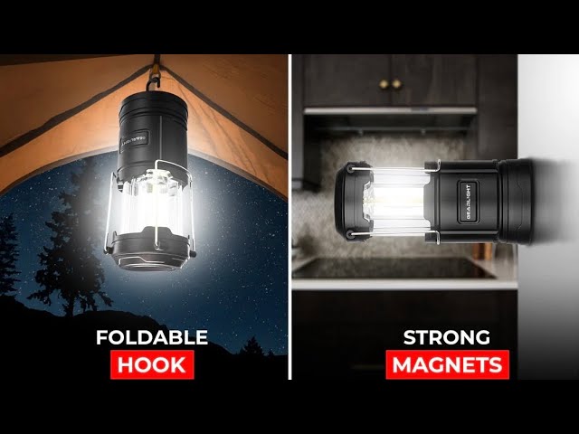 GearLight Camping Lantern - 2 Portable, LED Battery Powered Lamp Lights, Magnetic Base and Foldable Hook for Emergency Use or Campsites - Stocking