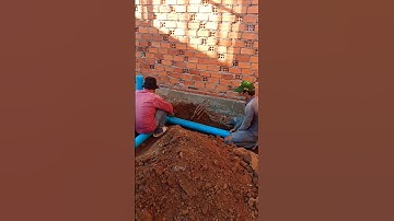 After land digging already, plumber begins running drain PVC pipe for bathroom #create