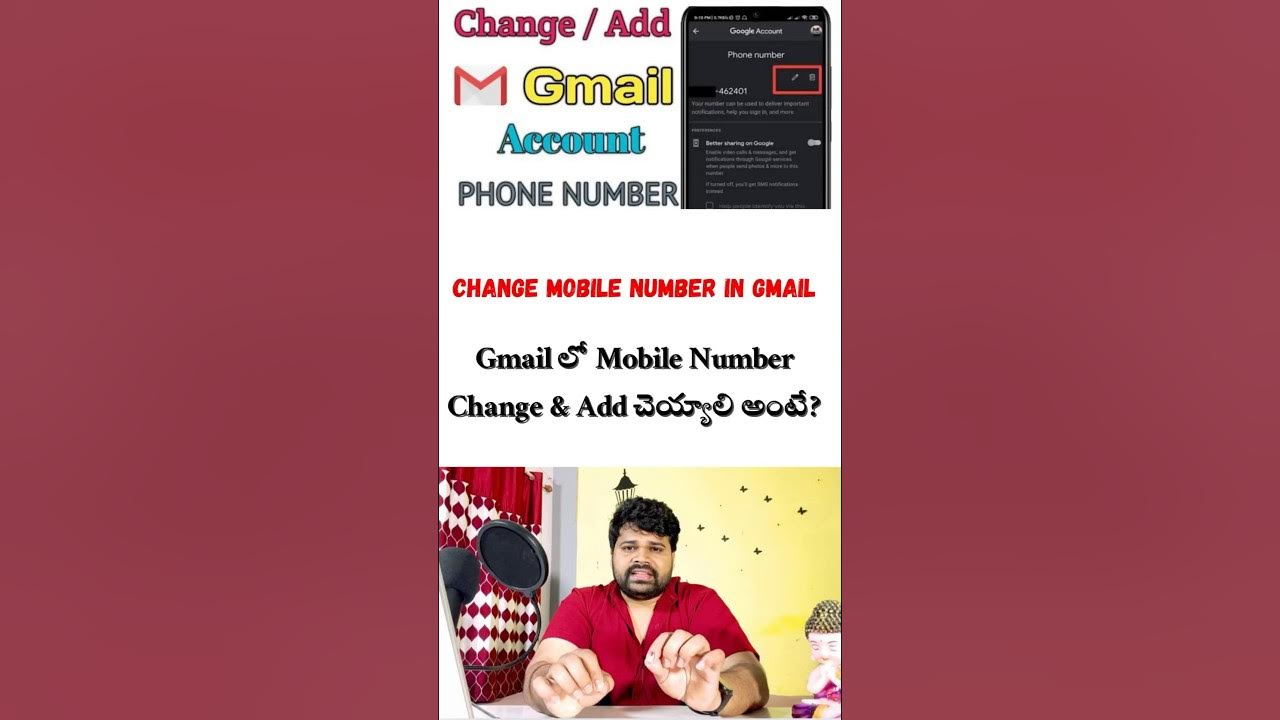 Mobile Number change and Add In Gmail | How add mobile number in gmail ...