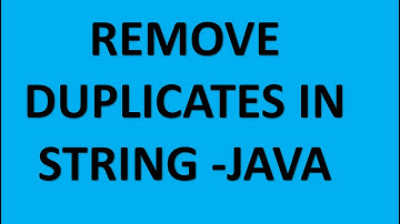 how to remove duplicate characters in a string in java or android