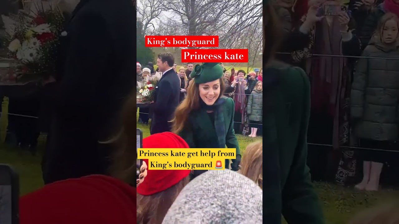 Princess kate with her new king's bodyguard Christmas sandringham  with kids 