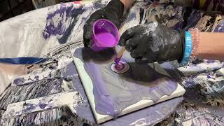 Poured Blessings| Can You use MARBLED PILLOW PAINT as a base??? Find out here!!! #abstractart