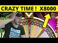 Top 10 gros gain  il tape le x8000 au crazy time  normes gains  mutliplicateurs 