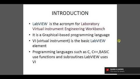 LabVIEW 01 - Introduction to LabVIEW