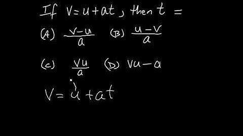 CXC Changing the subject of the formula   velocity formula