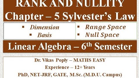 Rank Nullity Theorem  - Null & Range Space #bscmaths #finalyearbsc #linearalgebra #NET #GATE #maths