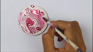 DIY Projects #41 / Dot Painting  / Abstract Pink paint on wood / Acrylic paint