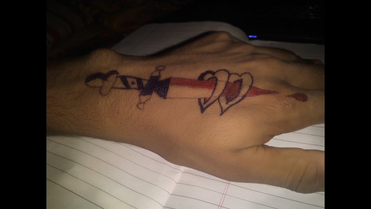 heart attack tattoo simpal make - YouTube