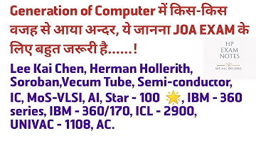 HP JOA (IT) CLASS 3 GENERATION OF COMPUTER