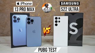 Samsung S22 Ultra vs iPhone 13 Pro Max Pubg Test, Heating and Battery Test | Shocking Results 😱