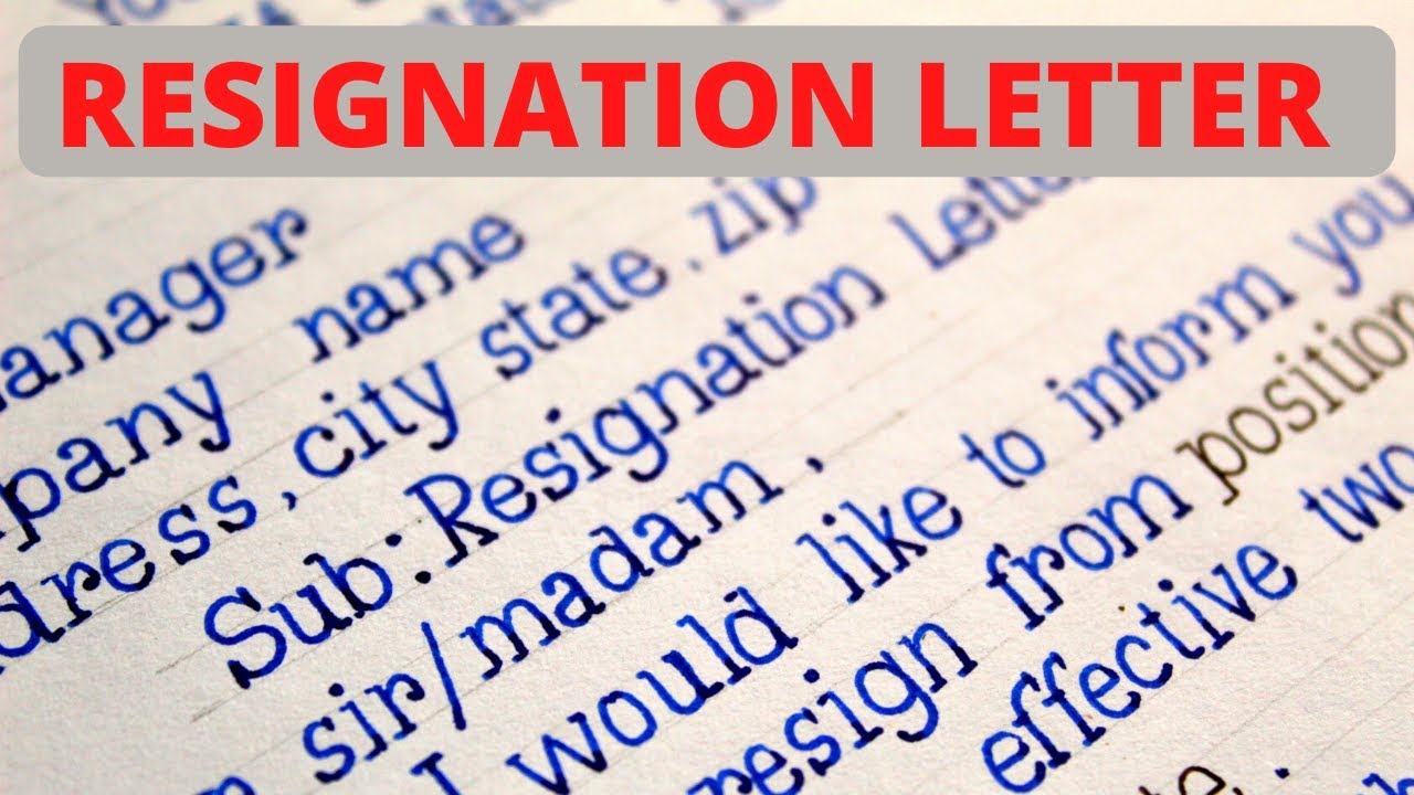 RESIGNATION letter | how to write resignation letter | short