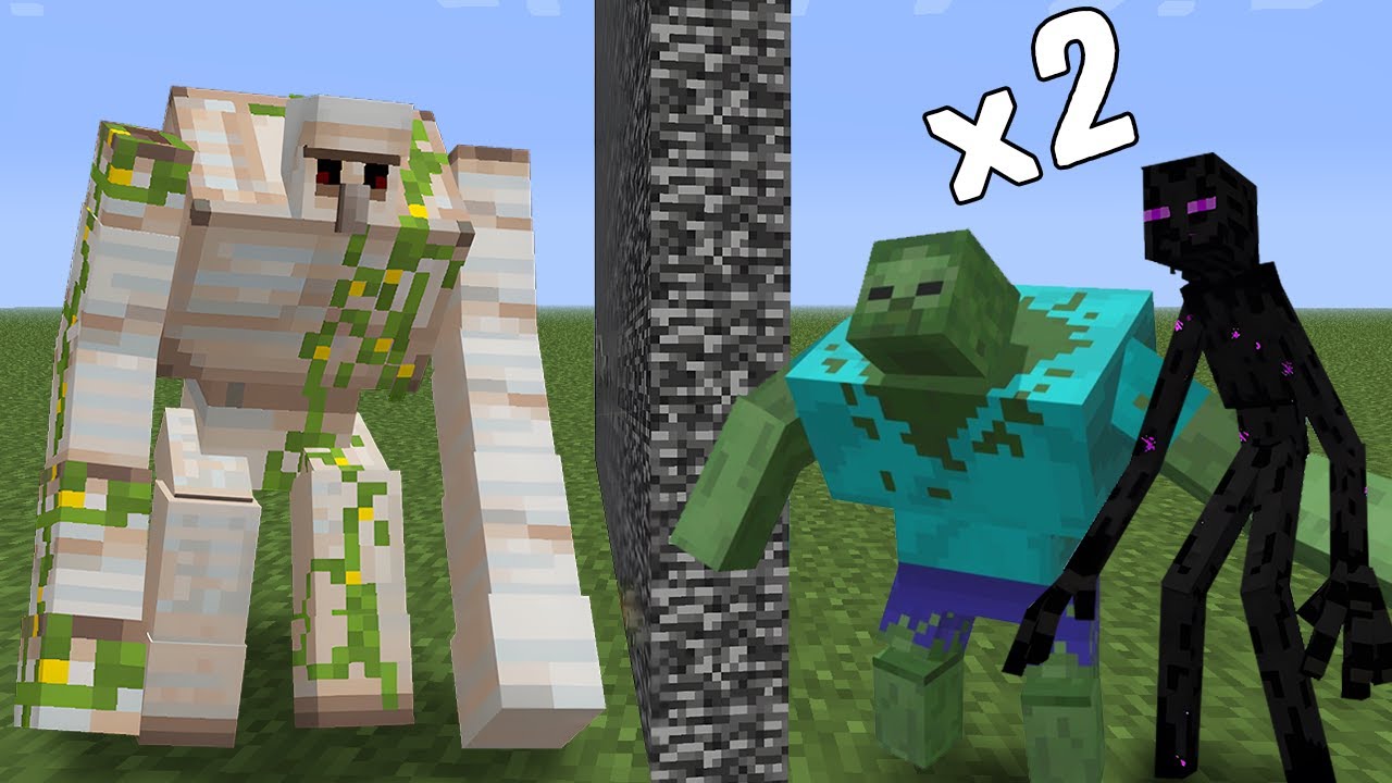 OP Mutant Iron Golem vs Mutant Enderman and Zombie YouTube